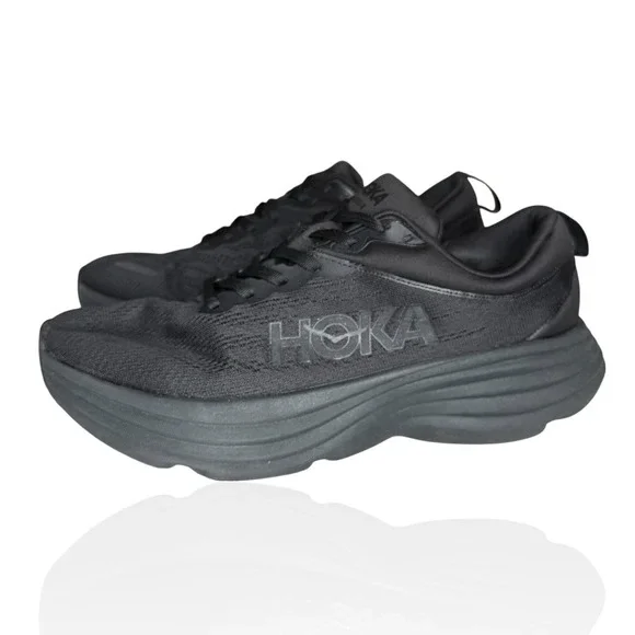 Hoka One One Bondi 8 Wide Shoes Mens‎ 10 D Black BBLC Cushion Comfort Running